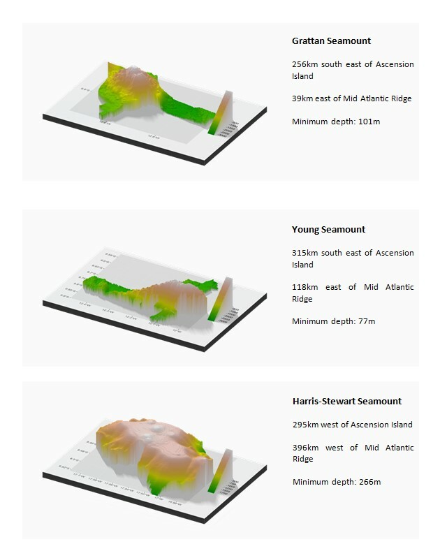 Seamounts in Ascension Island MPA